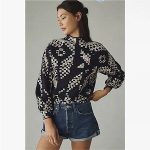 Anthropologie Beatriz Mock-Neck Sweater